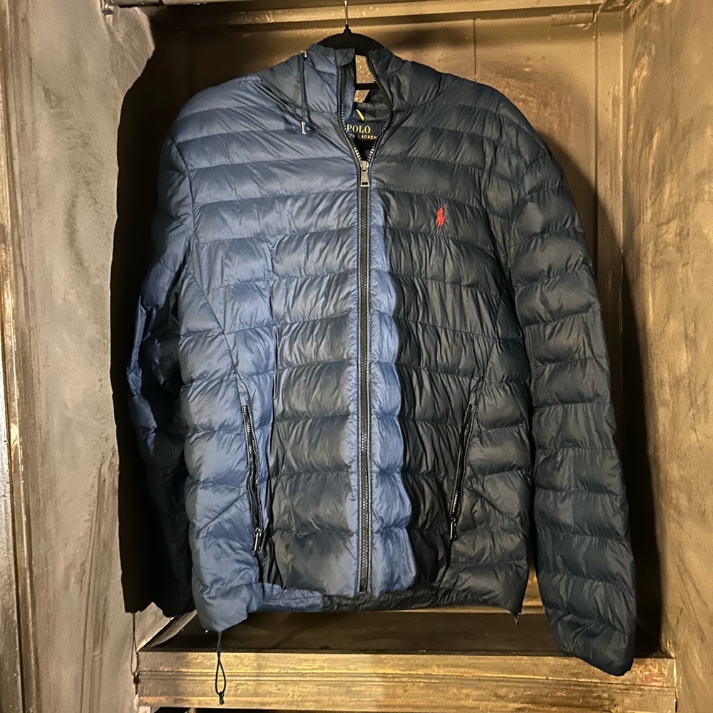 Polo by Ralph Lauren Blue Puffer Jacket with Quilted Design